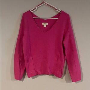 Maeve Pink V-Neck Sweater